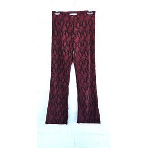 Vintage Y2K Pants Womens Small 40 Red Black Python Boot Cut Stretch Euro Goth